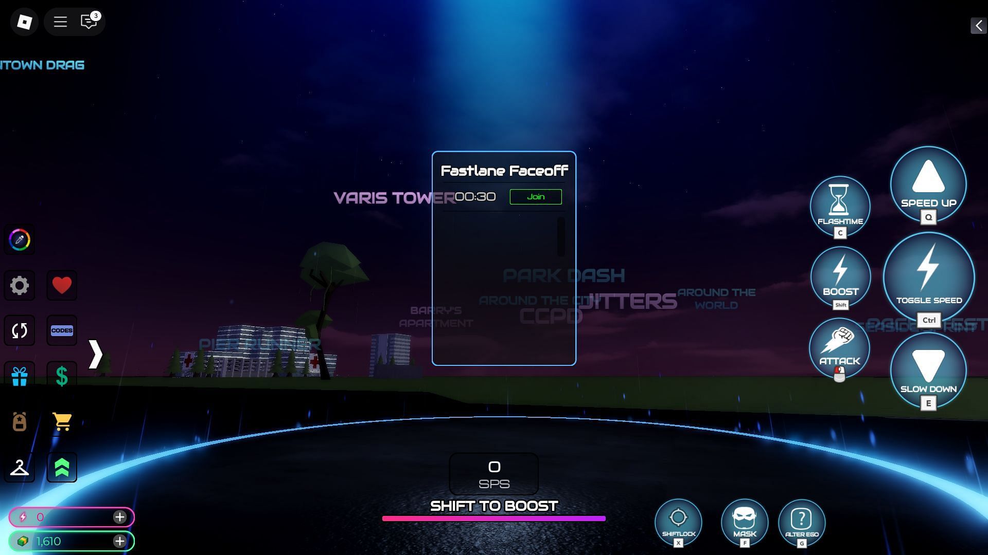 Fastlane Faceoff starting point (Image via Roblox)